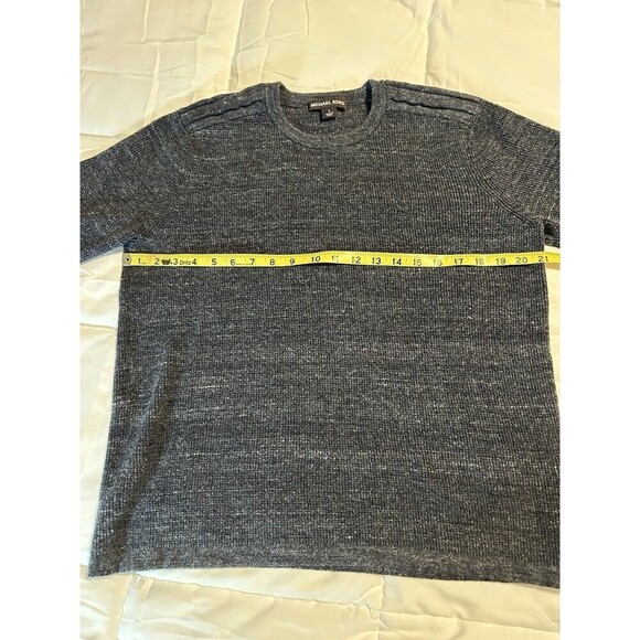 Michael Kors Men’s Large Tight Weave Long Sleeve Pullover Sweater Gray - Picture 7 of 8